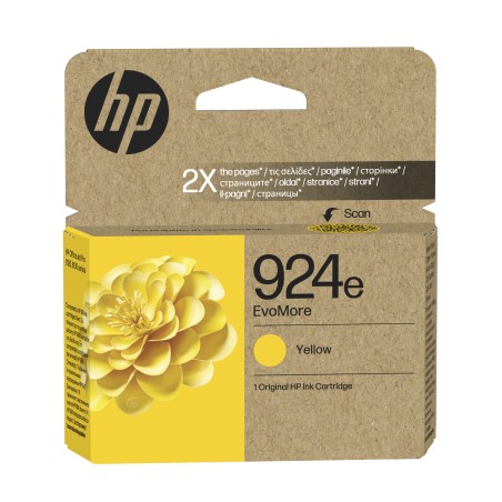 HP 924e EvoMore Yellow Original Ink - Exceptional Quality for Vibrant Prints | 0199764687494